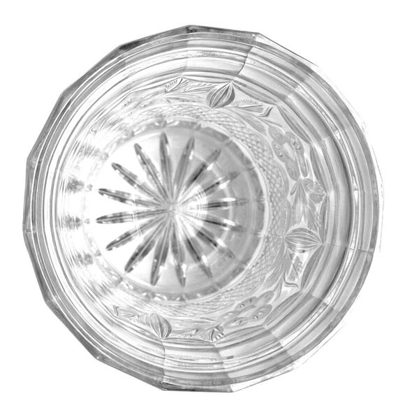 Heavy Lead Crystal Vintage Biscuit Jar Matching Lid-Diamond Point/Floral Design! - Picture 4 of 6
